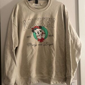 Disney Cream Mickey Mouse Festive Sweatshirt